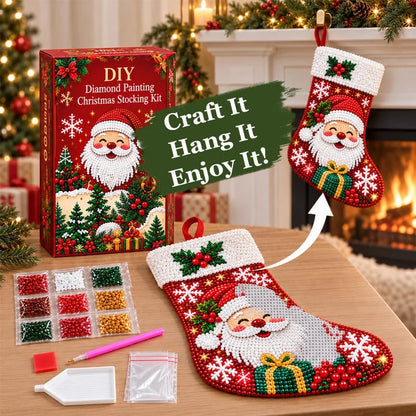 🎄 DIY Diamond Painting Christmas Stocking Kit | 6 Festive Designs | Complete Kit with All Tools & Step-by-Step Guide Included 💕