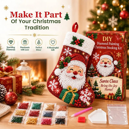 🎄 DIY Diamond Painting Christmas Stocking Kit | 6 Festive Designs | Complete Kit with All Tools & Step-by-Step Guide Included 💕