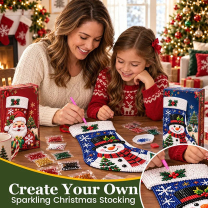 🎄 DIY Diamond Painting Christmas Stocking Kit | 6 Festive Designs | Complete Kit with All Tools & Step-by-Step Guide Included 💕