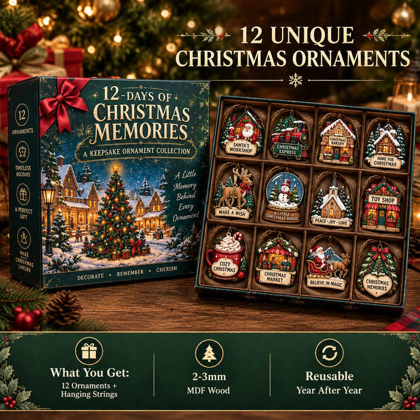 🎄12-Day Christmas Memories Ornament Set ✨A Story Behind Every Ornament